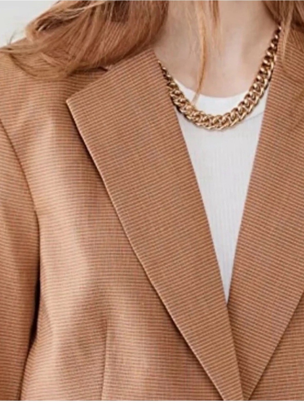 Veronica Beard Camel/Tan Single-Button Textured Blazer - Picture 5 of 15